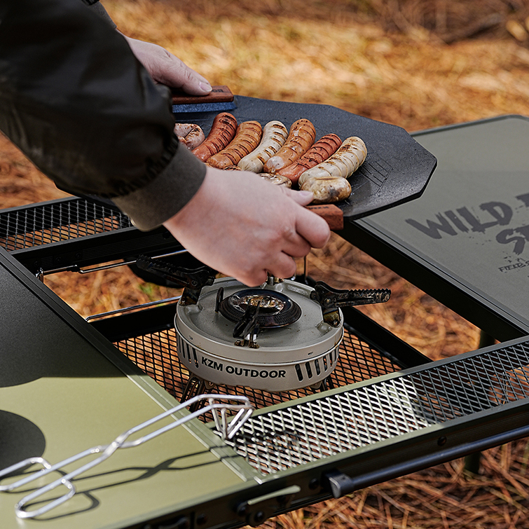 카즈미 와일드 필드 IGT 3폴딩 BBQ 테이블 캠핑 높이조절 접이식 식탁 - 상세 이미지 3