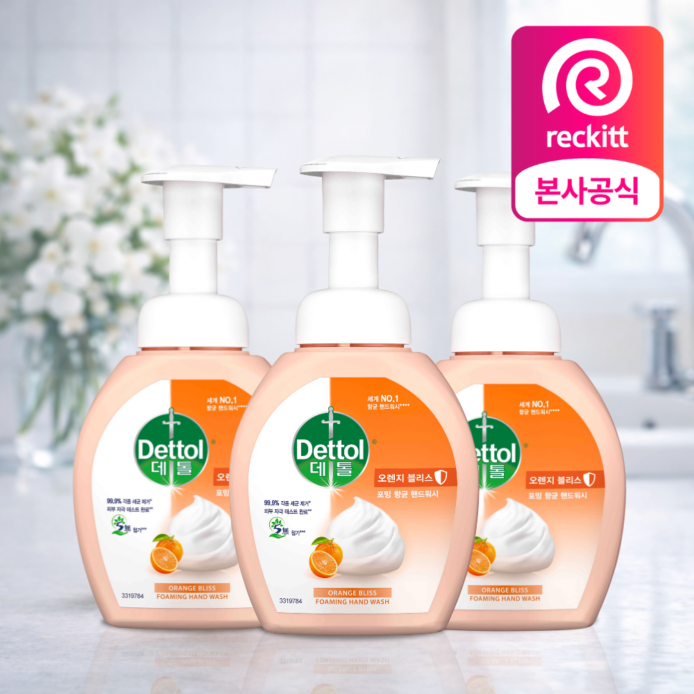 데톨 포밍 항균 핸드워시 오렌지블리스, 250ml, 3개 - 상품 이미지