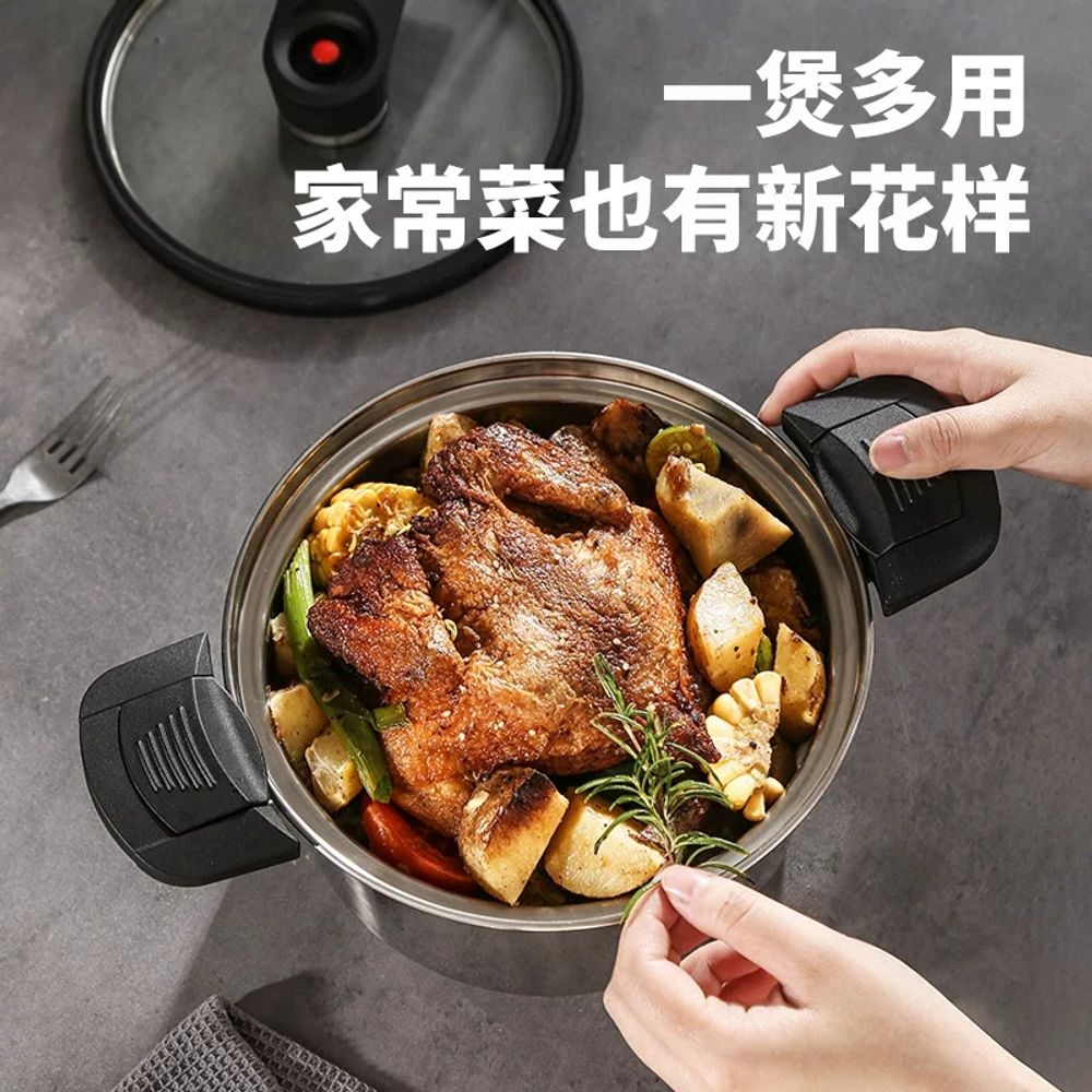 파셀몰 다용도 저압 냄비 스텐 인덕션 A. 5L 스테인레스 스틸 미세 압력 쿠커 13 명 - 상세 이미지 3