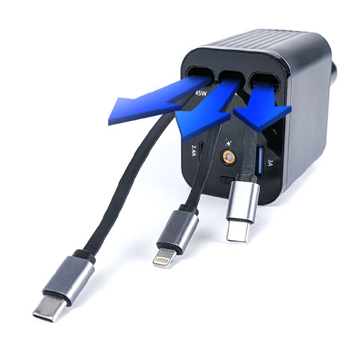 5in1 차량용 충전기 45W 고속 시거잭 USB A+C타입 멀티포트 릴케이블 감성공장 - 상세 이미지 2