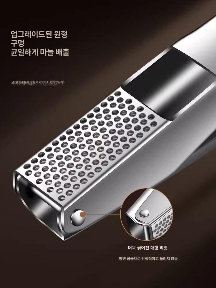 마늘 다용도 다짐기 수동 프레스 메셔 손잡이형 스텐 304 - 상세 이미지 4