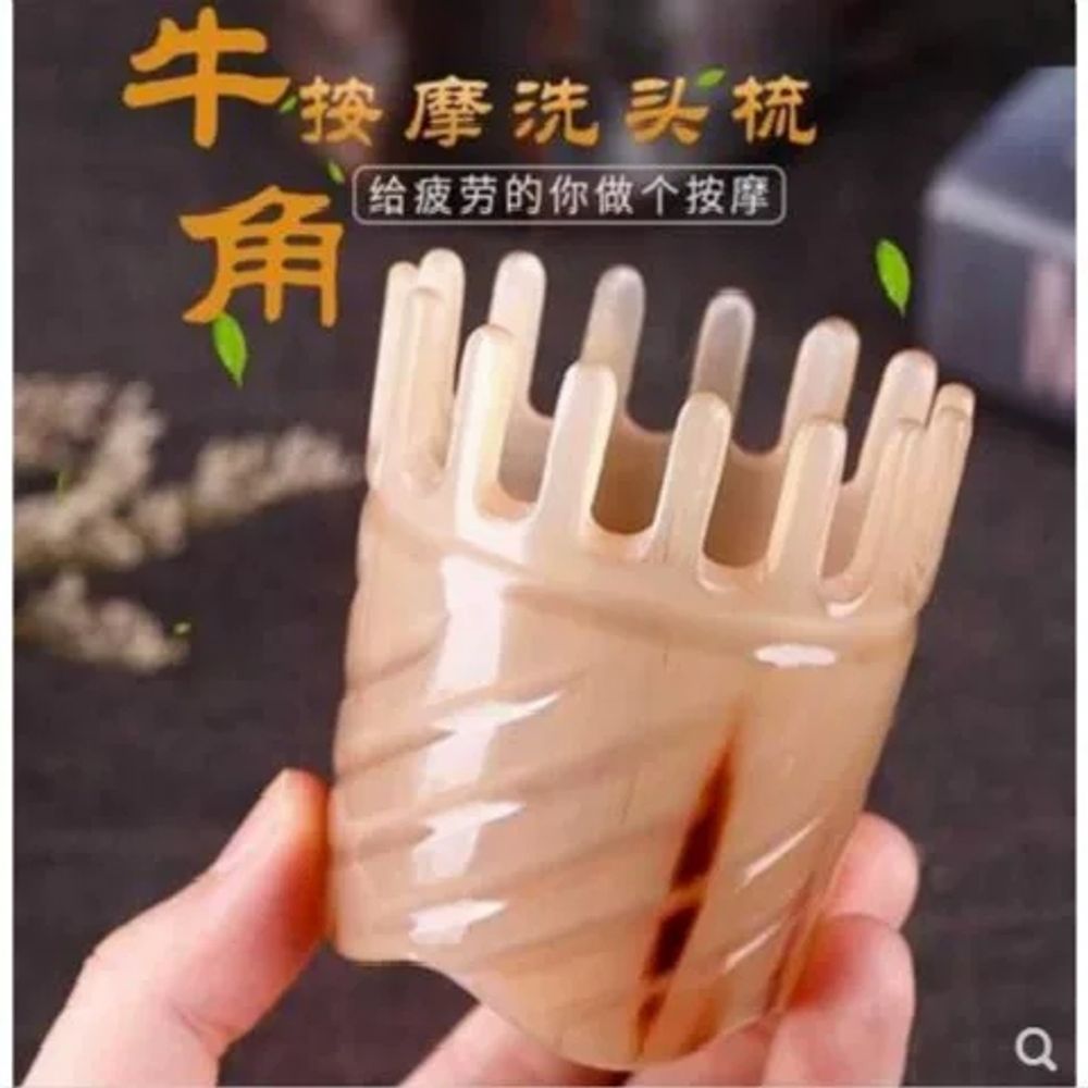 지압 마사지 마사지기 빗 머리 전신 림프순환 괄사 얼굴 물소뿔 A. 물고기 모양의 소뿔 빗 - 상세 이미지 3