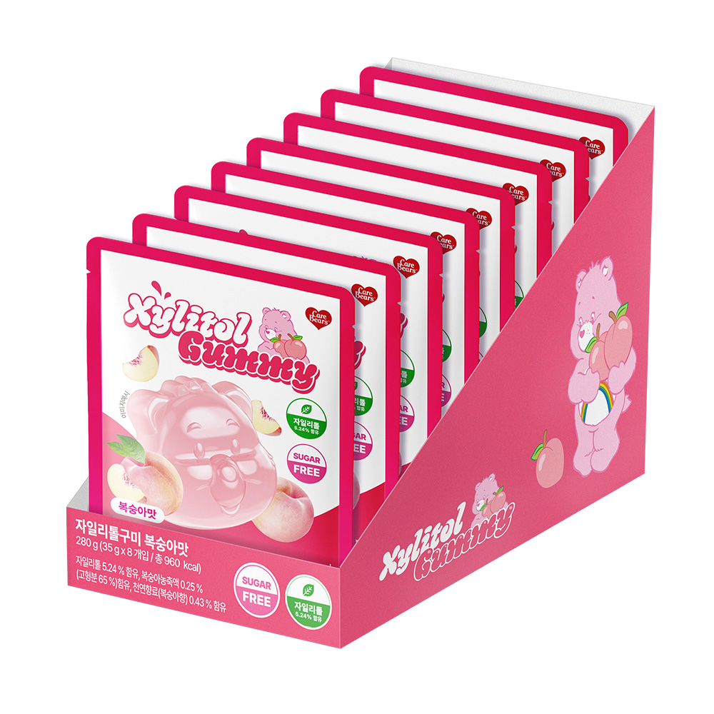 스낵스 케어베어 무설탕 자일리톨 젤리 구미 포도맛, 35g, 8개 - 상세 이미지 3