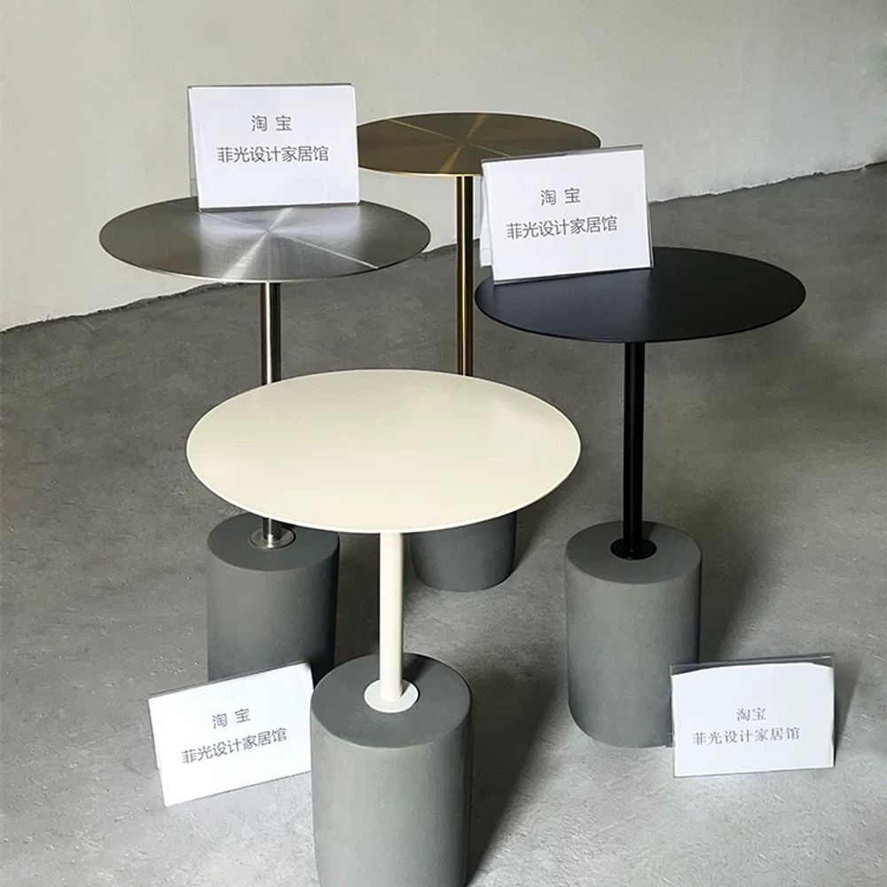 파셀몰 카페 사이드테이블 미니 40x60cm 원형 라운 A. 40_H55CM 블랙 록 보드 - 상세 이미지 2