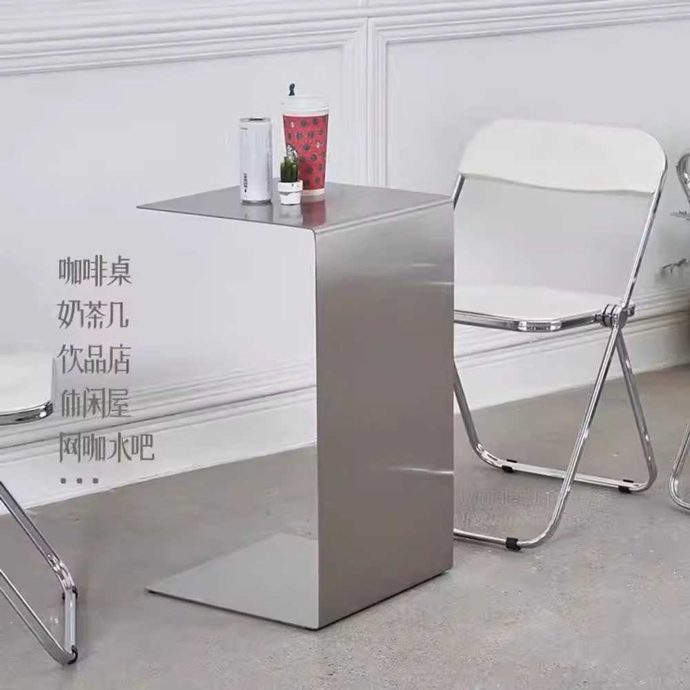 스테인레스 사이드테이블 침실 보조 카페 올스텐 가게 블랙 - 상세 이미지 3