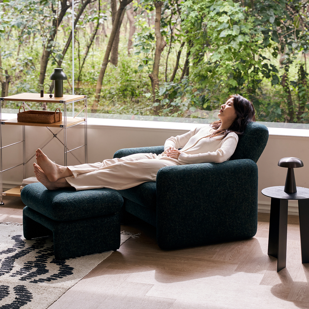 모스 1인용 패브릭 리클라이너 포인트 암체어 소파