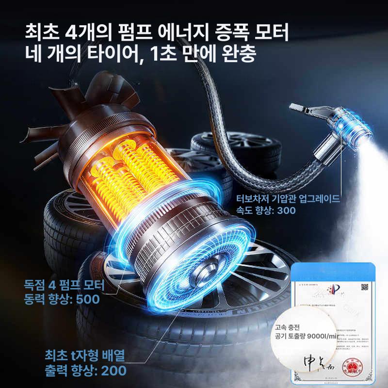 에어펌프 공기주입기 차량용 오토바이 공기압 충전식 바퀴 다기능 기계식 게이지 배터리미포함 - 상세 이미지 2