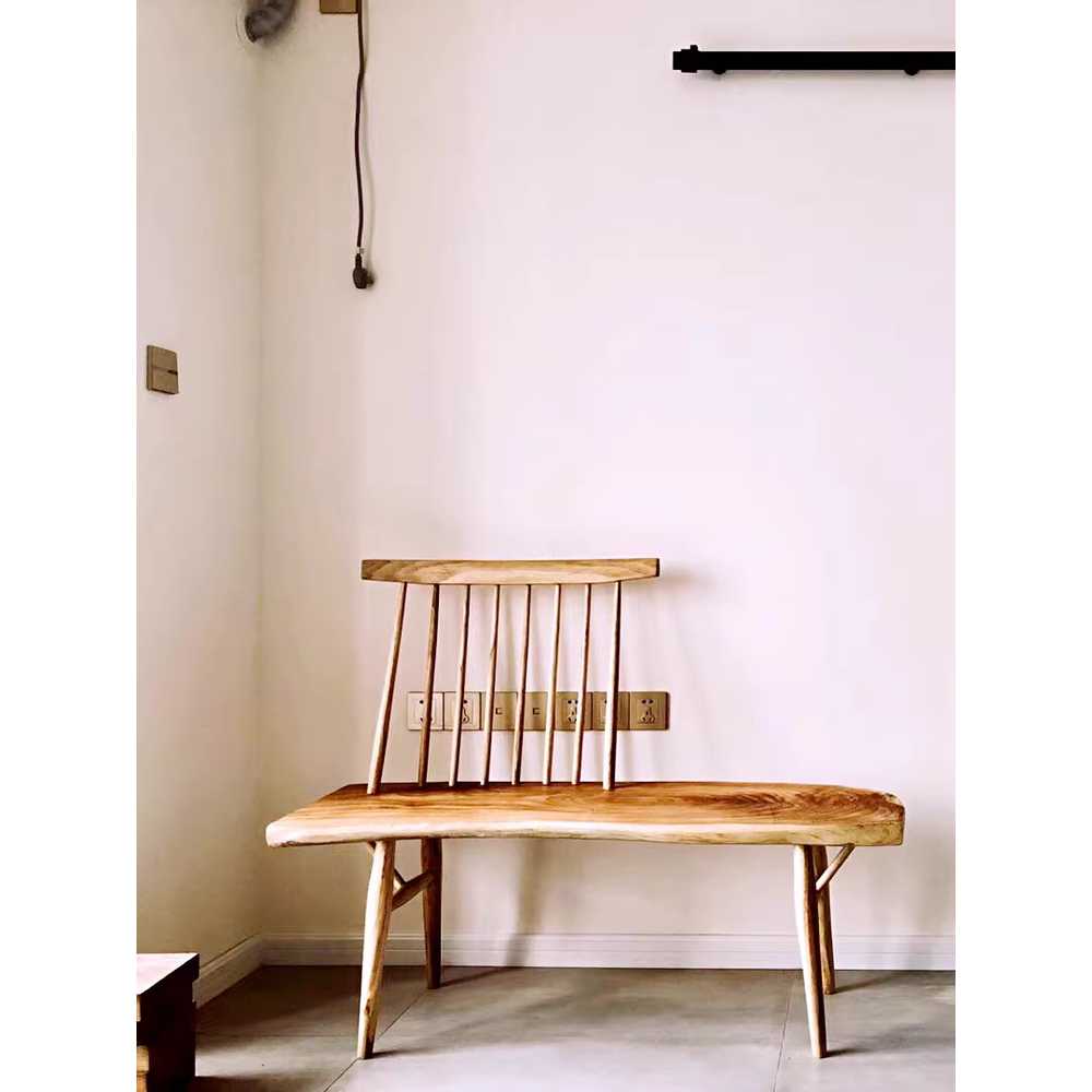 나무 벤치 원목 긴의자 거실 3인용 옥외용 엔틱 야외 80cm - 상세 이미지 3