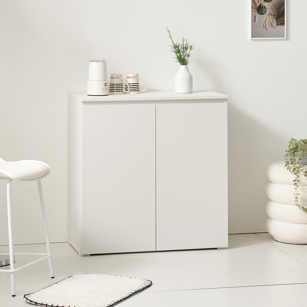 업트 홈카페 주방수납장 맘마존 보조 틈새 커피머신선반 800x400x800mm, 2단, 화이트 - 상세 이미지 4