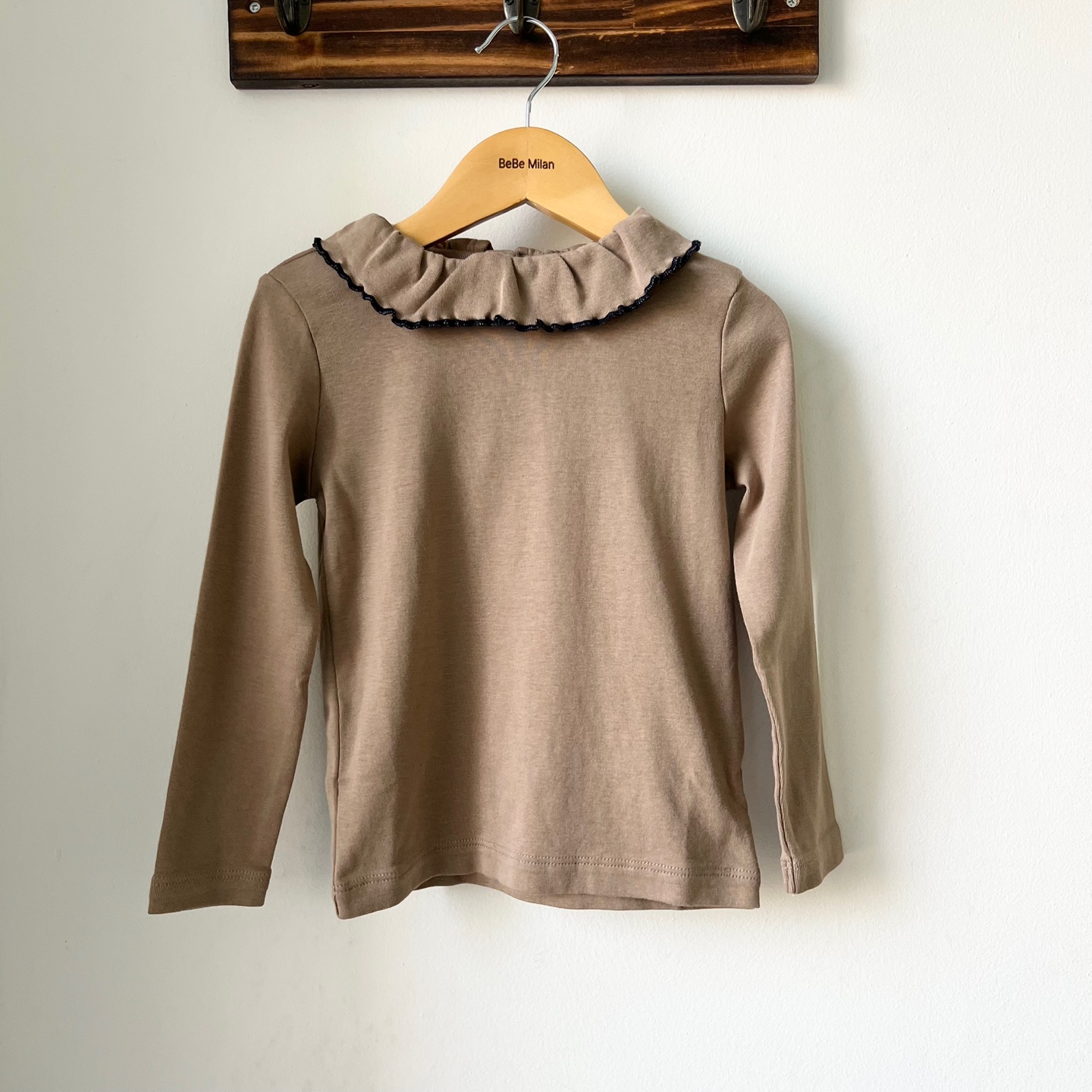 25FW 미샤앤퍼프 키즈 러플 넥 Paloma 티셔츠 베이지 앤틱로즈 K3113W25 이미지 6