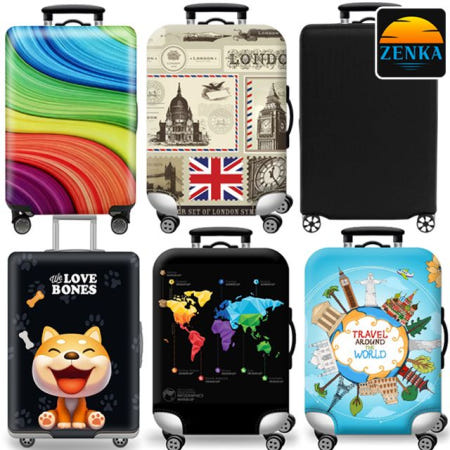 젠카 스판 캐리어 커버 24인치 28인치 케이스 보호 덮개 생활 방수 랩핑 항공 여행용