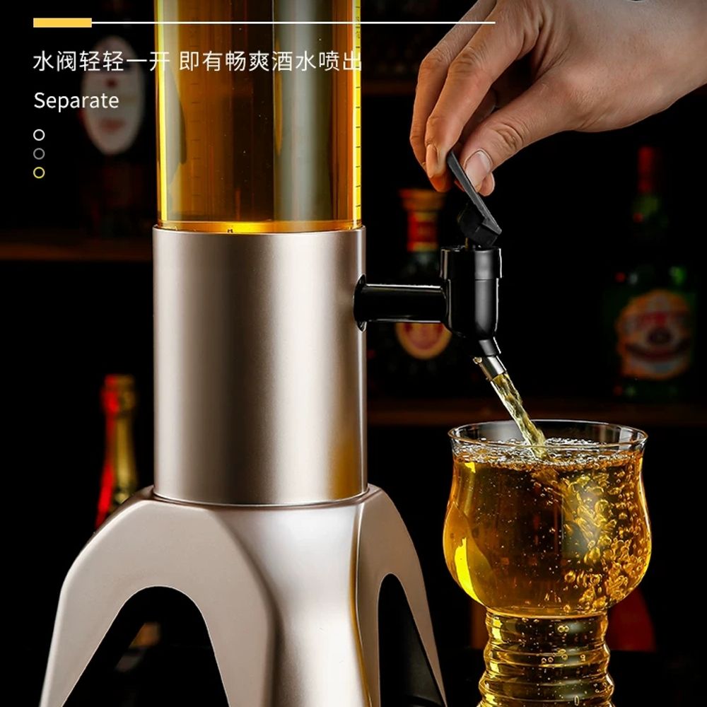 파셀몰 3리터 소맥 맥주타워 디스펜서 캠핑 A. 3리터 와인 대포 노란색  고드름  화려 - 상세 이미지 4
