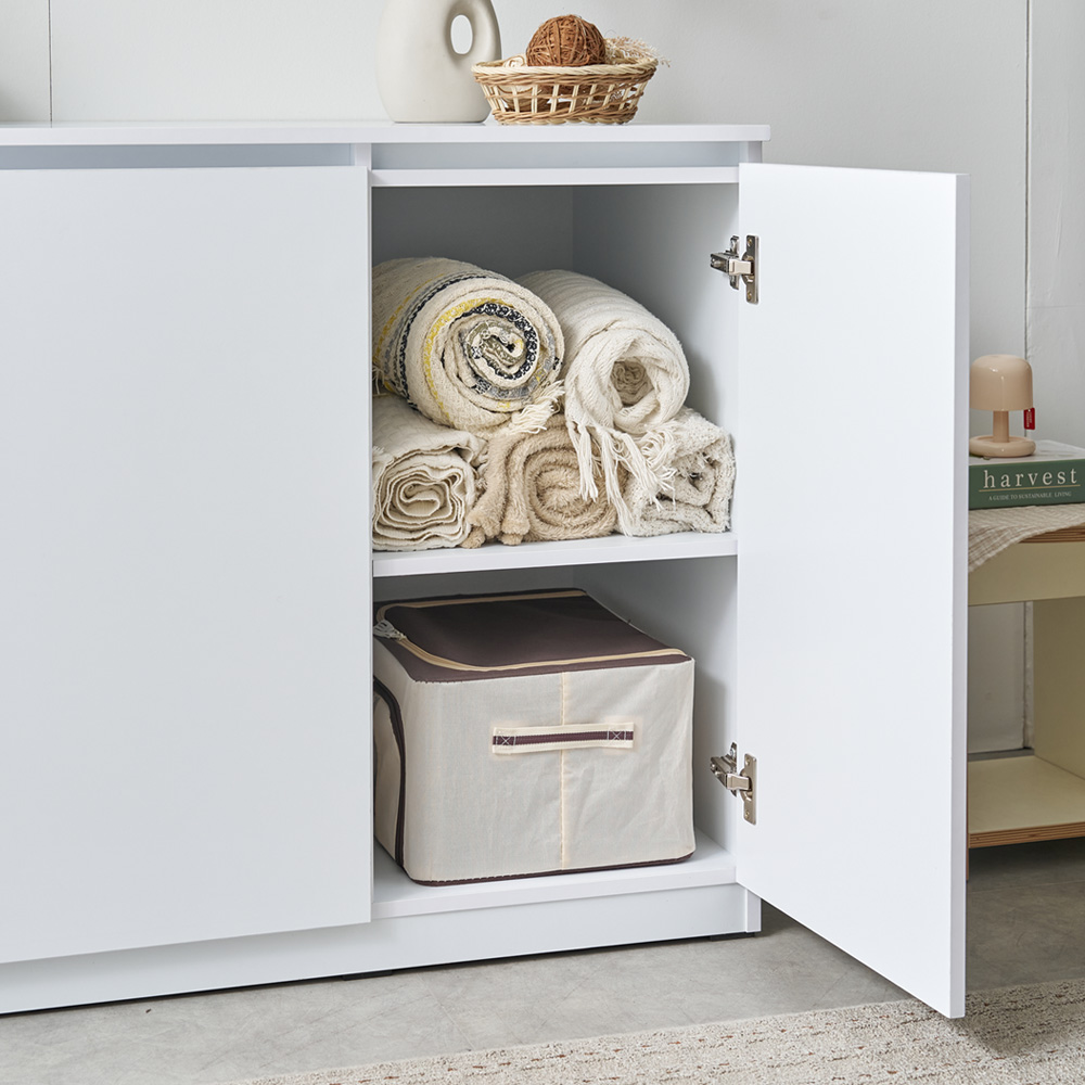 마르씨 낮은 이불장 안방 드레스룸 원룸 이불장농 수납장 1200x590x800mm, 화이트