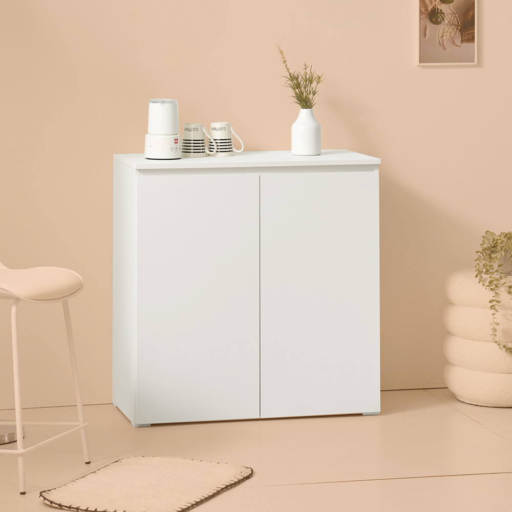 업트 홈카페 주방수납장 맘마존 보조 틈새 커피머신선반 800x400x800mm, 2단, 화이트 이미지 7