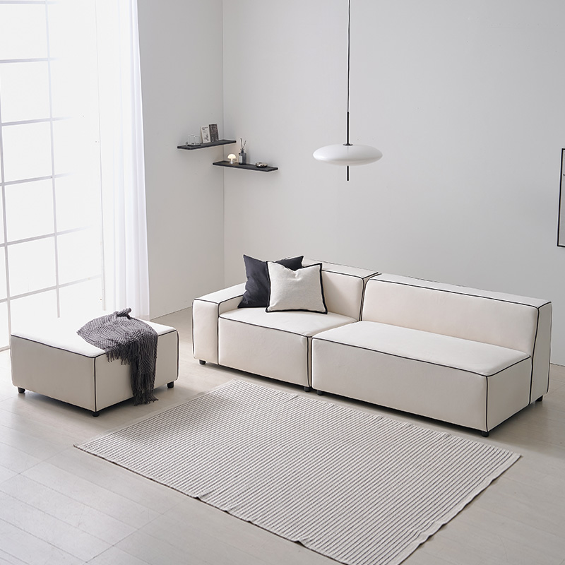 e스마트 코지 아쿠아텍스 패브릭 3인용 블랙라인 쇼파