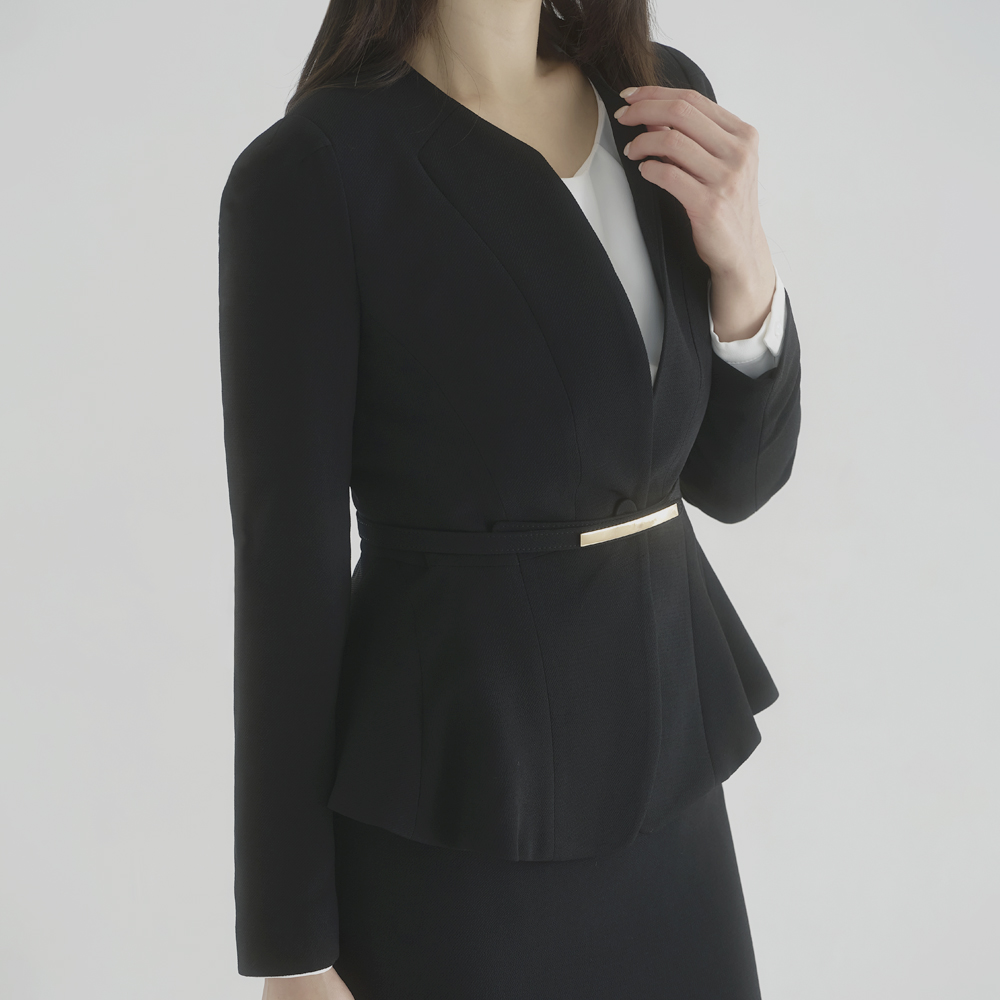 벨트 노카라 정장 자켓 플레어 [세라] - 상품 이미지