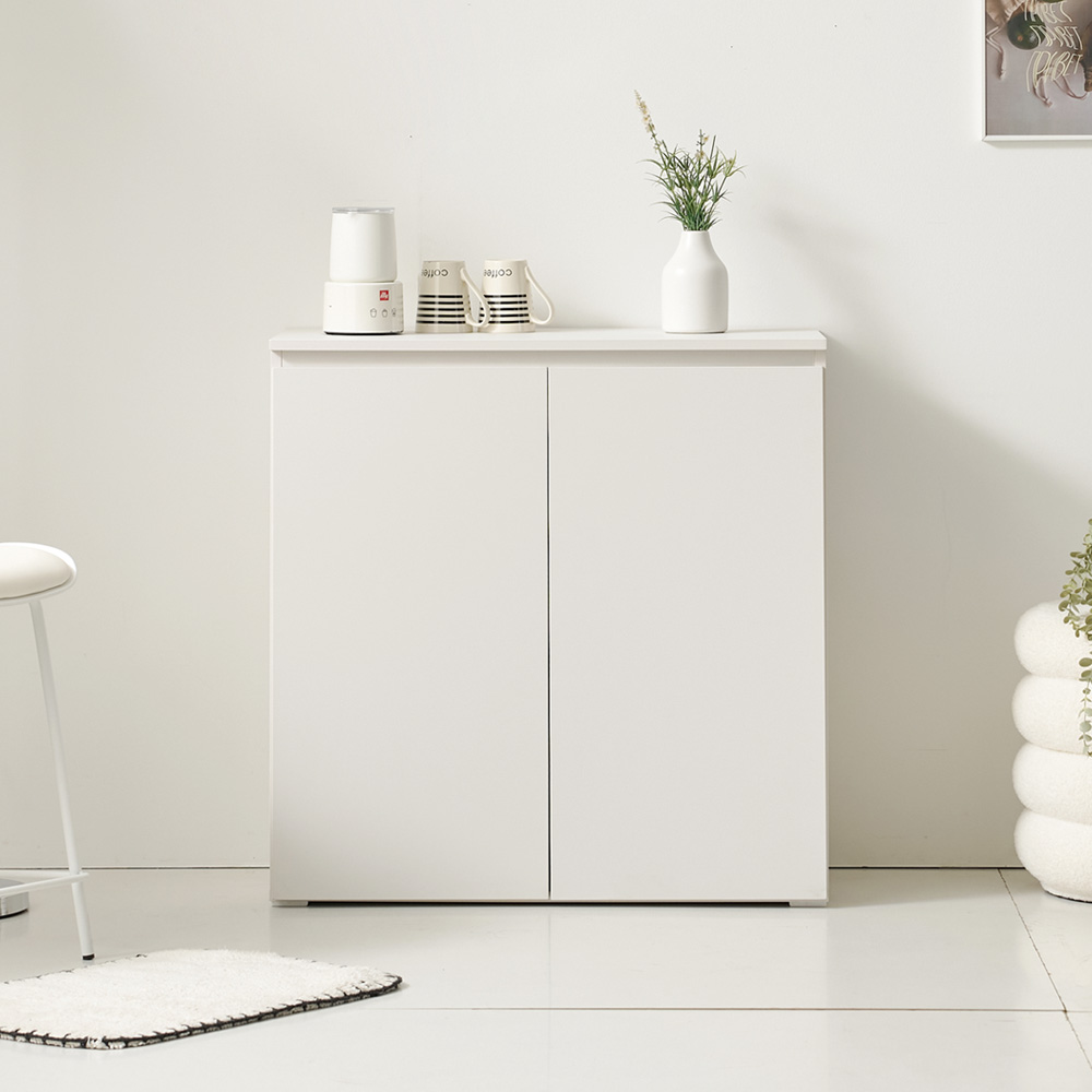 업트 홈카페 주방수납장 맘마존 보조 틈새 커피머신선반 800x400x800mm, 2단, 화이트 - 상품 이미지
