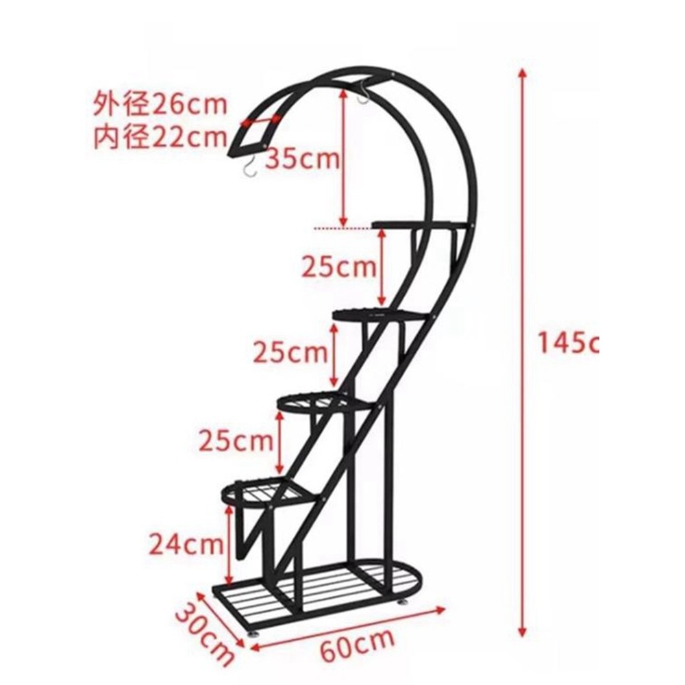 철제 대형 화분대 화분선반 다육이 실내 이동식 인테리어 거실 베란다 식물 진열대 흰색단품 - 상세 이미지 5