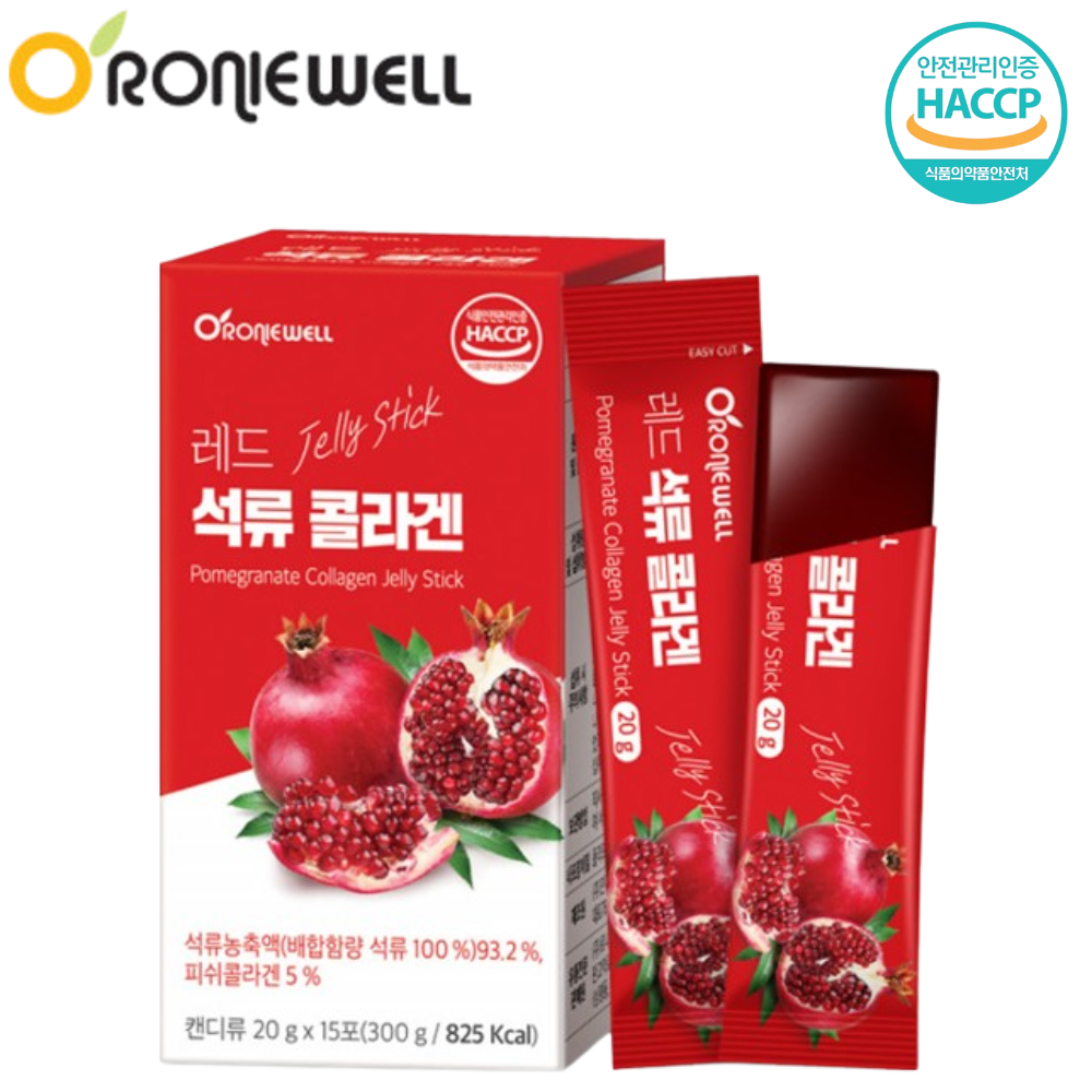 로니웰 프리미엄 석류 콜라겐 젤리 스틱 300달톤 식물성 에스트로겐 효능 15포, 1개 - 상품 이미지