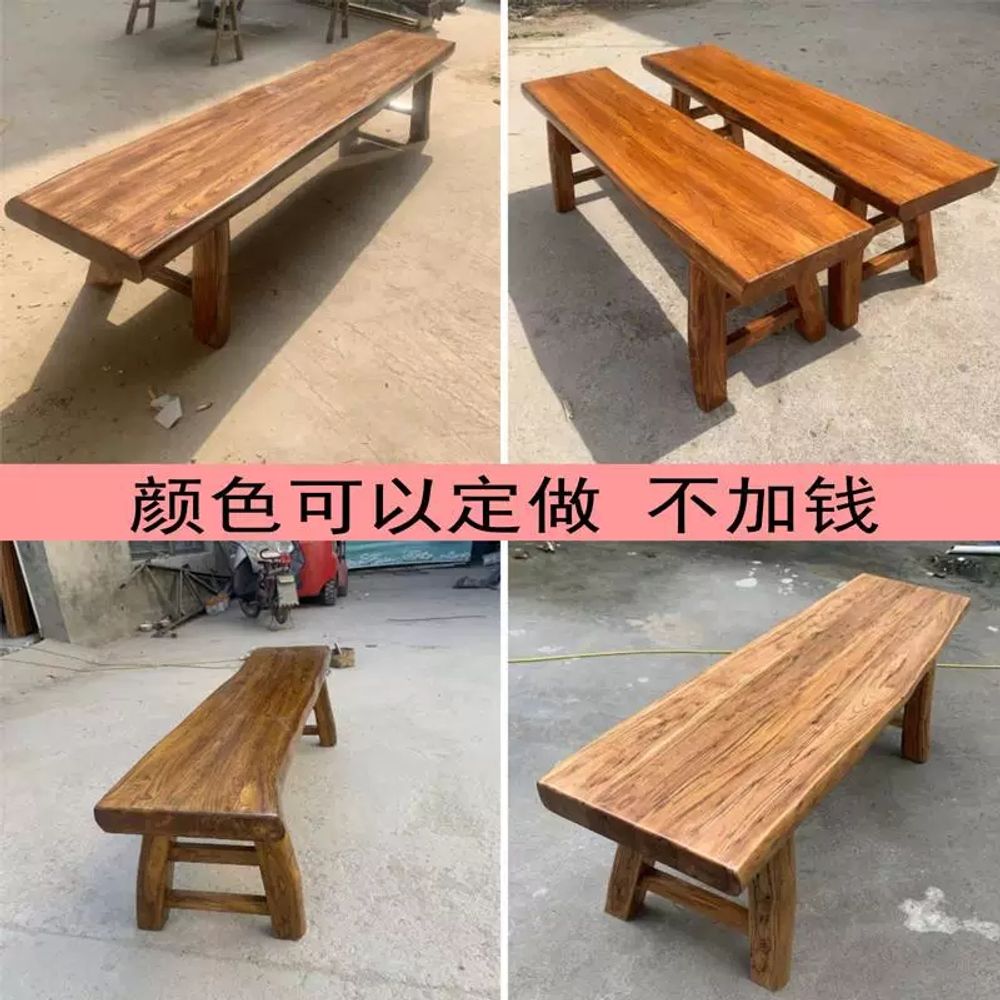 나무벤치 원목 야외 엔틱 공원 긴 A. 140x30x50cm 페인트 또는 목재 왁스 오일 - 상세 이미지 2