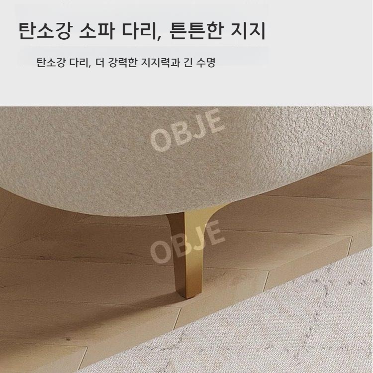 수납형 미니 소파 싱글 U자형 양털 강화가죽 매장소파 - 상세 이미지 4