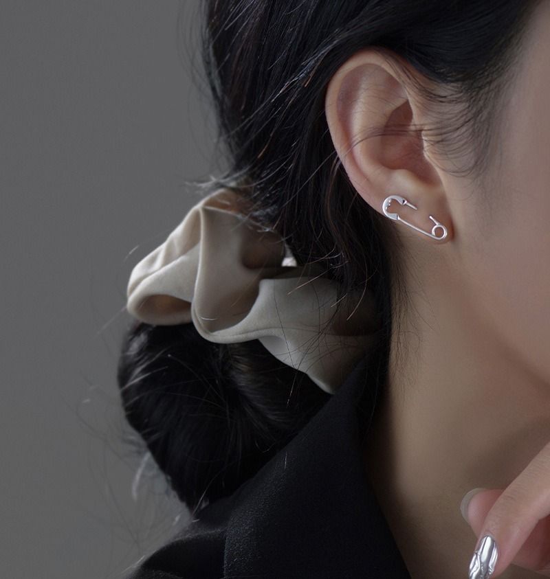 미니 옷핀 귀걸이 귀찌 피어싱 미니클립 귀걸이 쓸데없는 우정 선물 쥬얼리 액세서리 악세사리 이미지 7