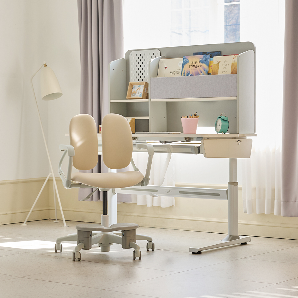 [N배송]듀오백 밀키에코 초등학생 어린이 안심원단 아동의자 MIECO (발받침+스탑캐스터)