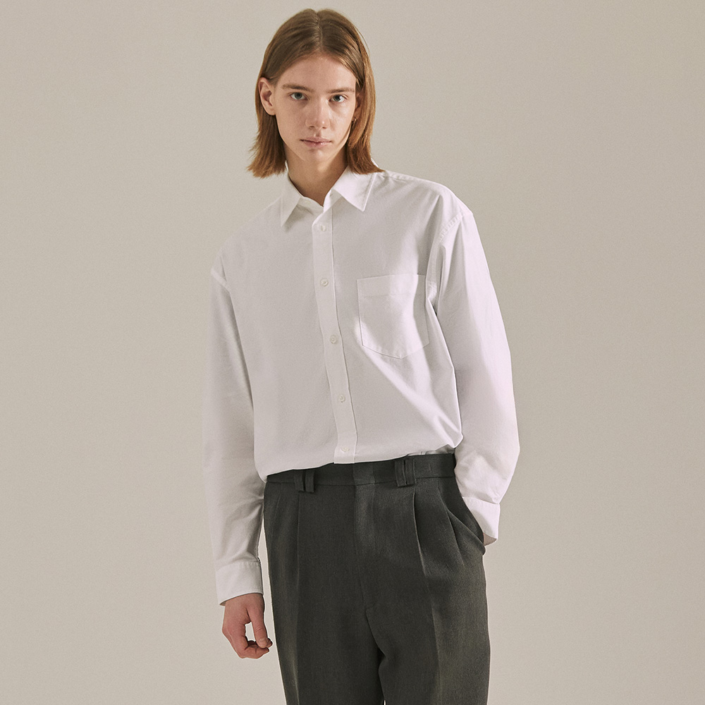 베이직하우스 면 옥스포드 오버핏 셔츠 제품 이미지