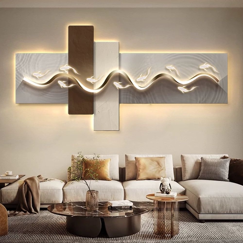 A. 폭 90cm 3D 입체 프레임리스 패널 그림, A. LED 조명 모바일 충전리모컨 스위치, A. 금빛 꿈3, A. 거울처럼 매끄러운 긁힘 방지 마감 처리 정밀 조각 공정 - 상품 이미지