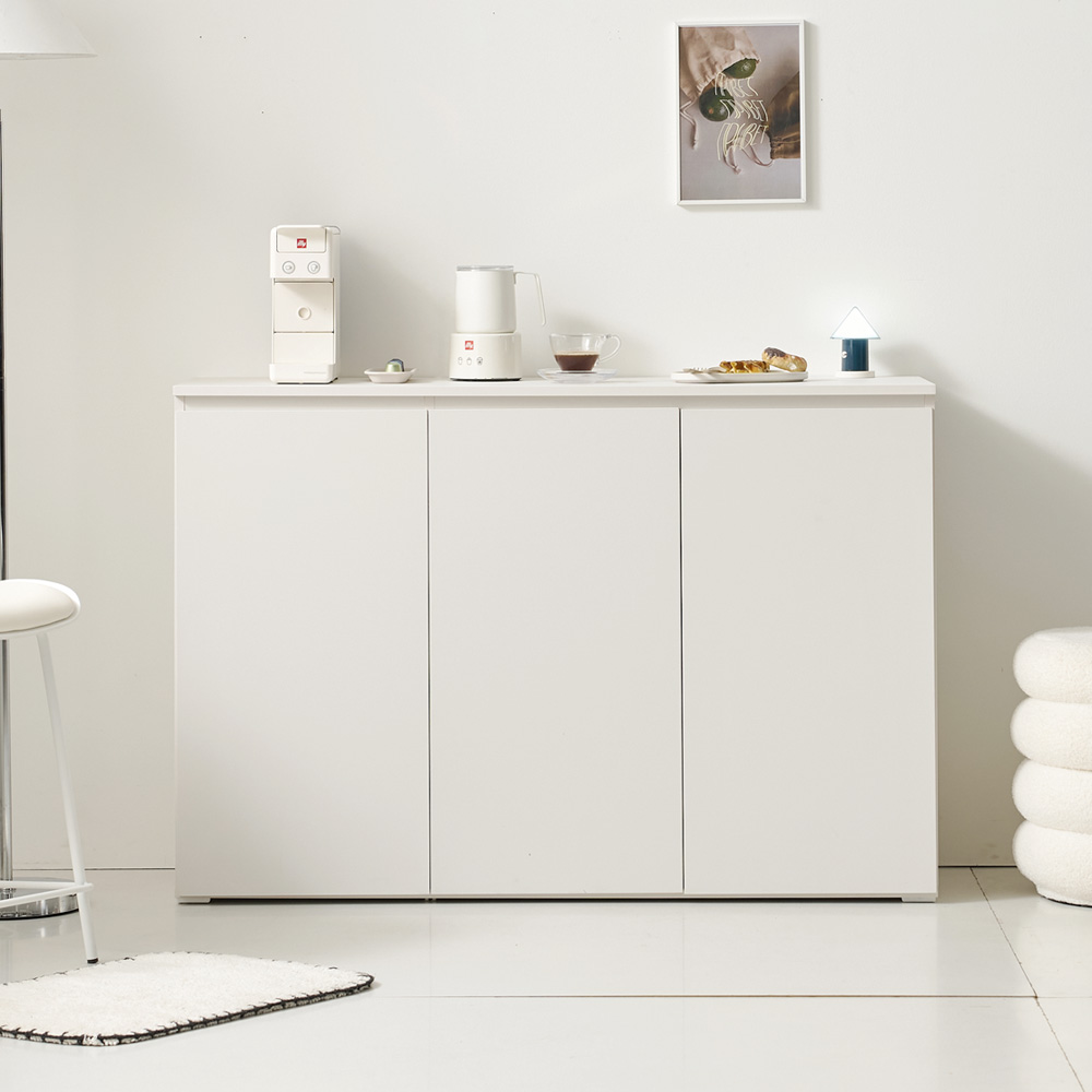 업트 홈카페 주방수납장 맘마존 보조 틈새 커피머신선반 1200x400x800mm, 2단, 화이트