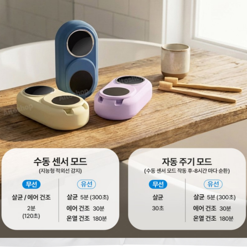 에코너 MS3 티스프로 UV-C LED 칫솔살균기 자동오픈 온열건조 휴대용 이미지 7