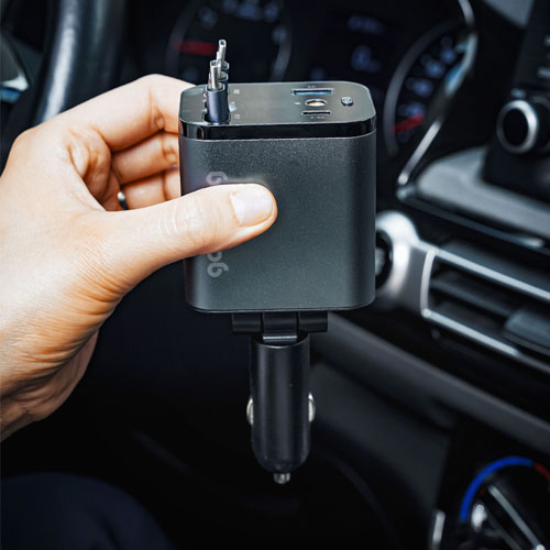 5in1 차량용 충전기 45W 고속 시거잭 USB A+C타입 멀티포트 릴케이블 감성공장 - 상세 이미지 4