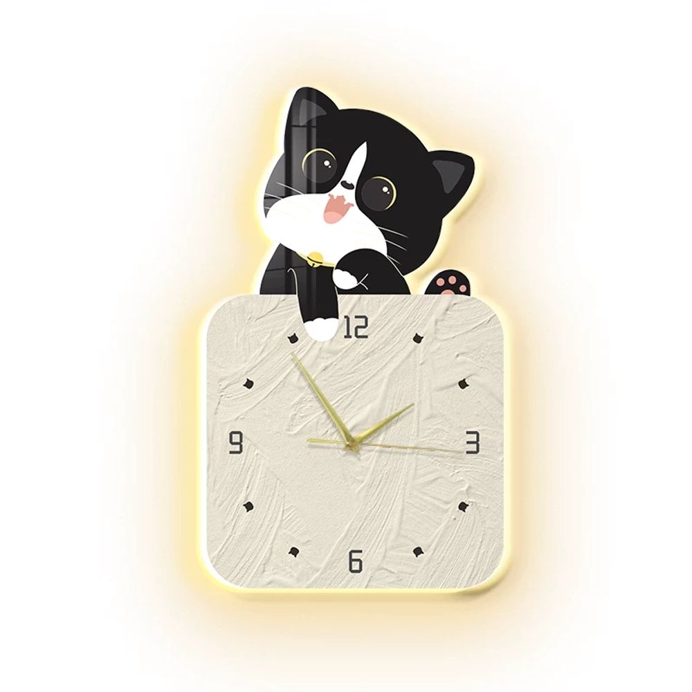 강아지 벽시계 웰시코기 거실 시계 25x30cm 벽 A. 380832 약간 귀여운 A, A. 40x40, A. 크리스탈 스크린조명 없음, A. 크리에이티브 UV 스컬핑 - 상품 이미지