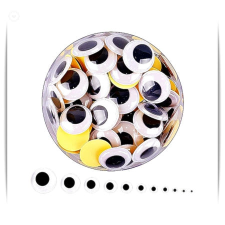 앤츠런협력사 접착눈알 12mm 화이트 블랙 스티커 공예 인형눈알 파츠 DIY 만들기 225개입