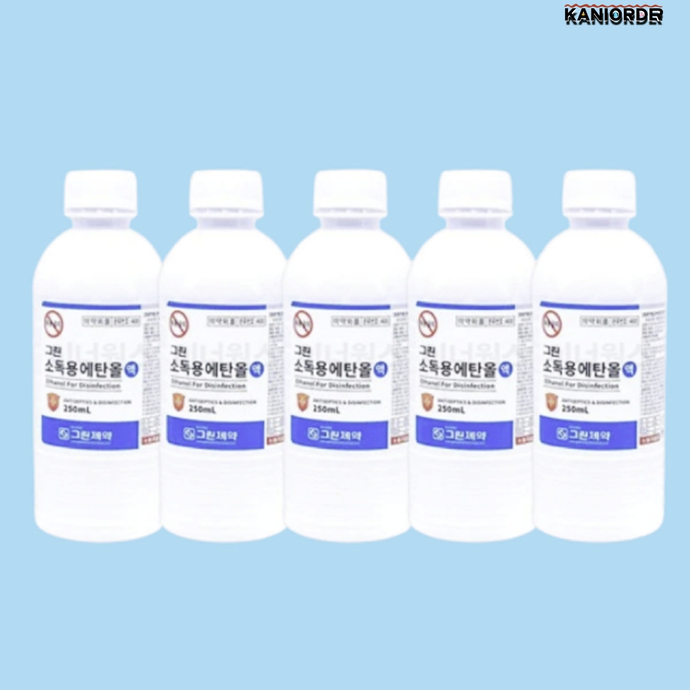 소독액 알콜 소독제 다용도 리필용 에탄올 손 피부 살균제 용액 250X5개 - 상품 이미지