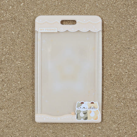 귀여운 베레모 냥이 프렌즈 베이지 포카홀더 학생증 케이스