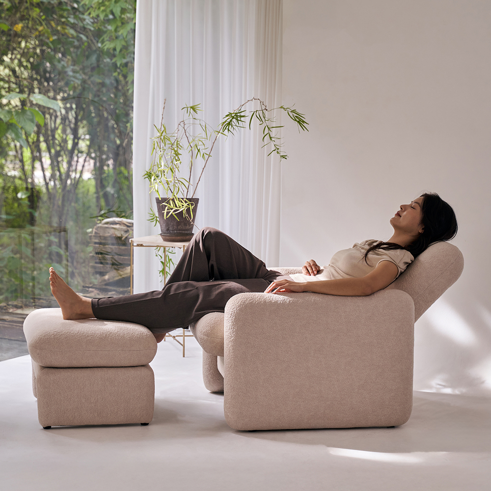 모스 1인용 패브릭 리클라이너 포인트 암체어 소파