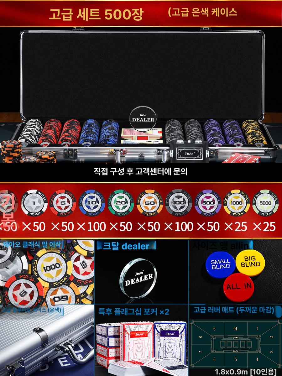 포커칩 세트 텍사스홀덤 블랙잭 카지노 게임 보드게임 파티용 - 상세 이미지 3
