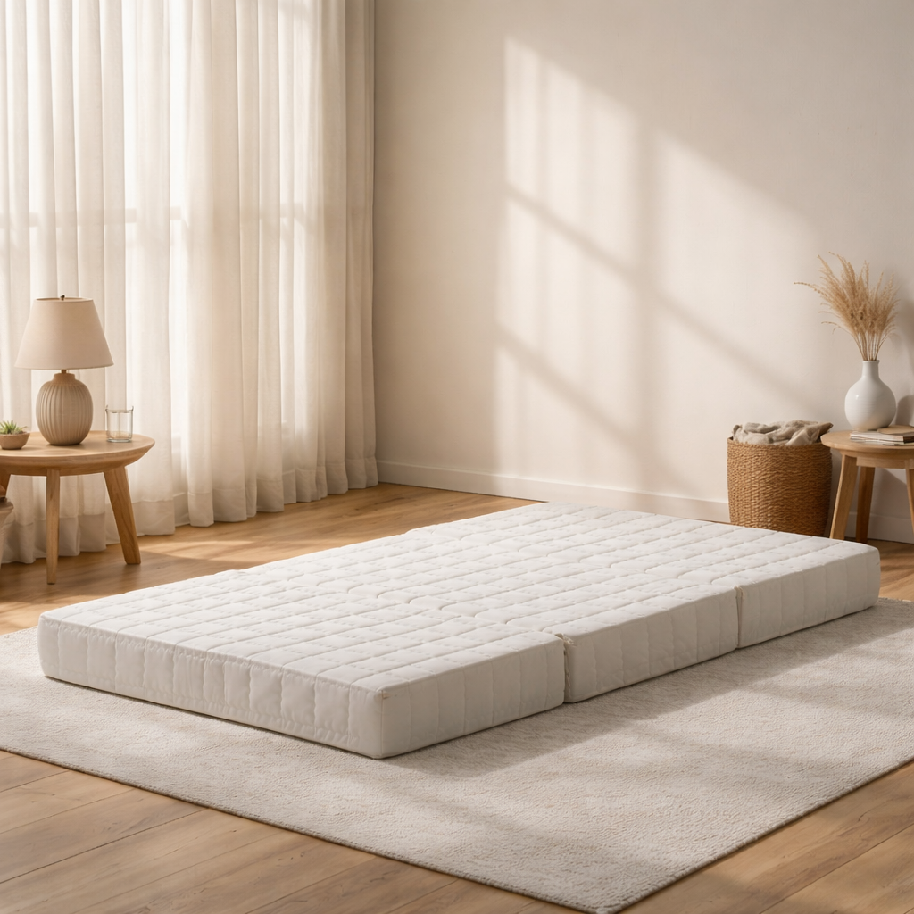 탄탄한 허리에 좋은 매트리스 3단 접이식 침대 토퍼 1인용 바닥 수면매트 5cm MS