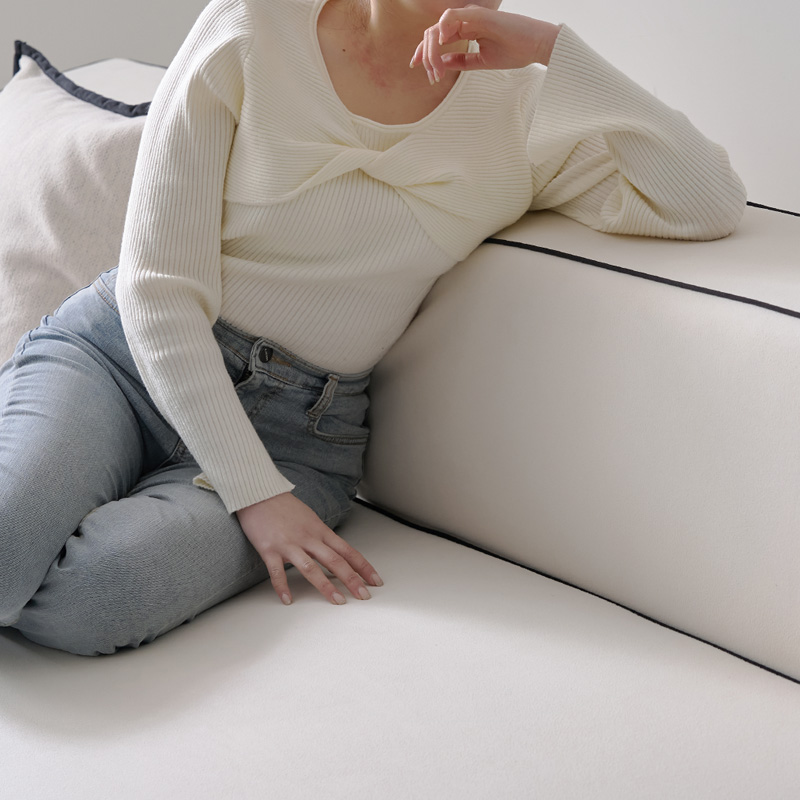 e스마트 코지 아쿠아텍스 패브릭 3인용 블랙라인 쇼파