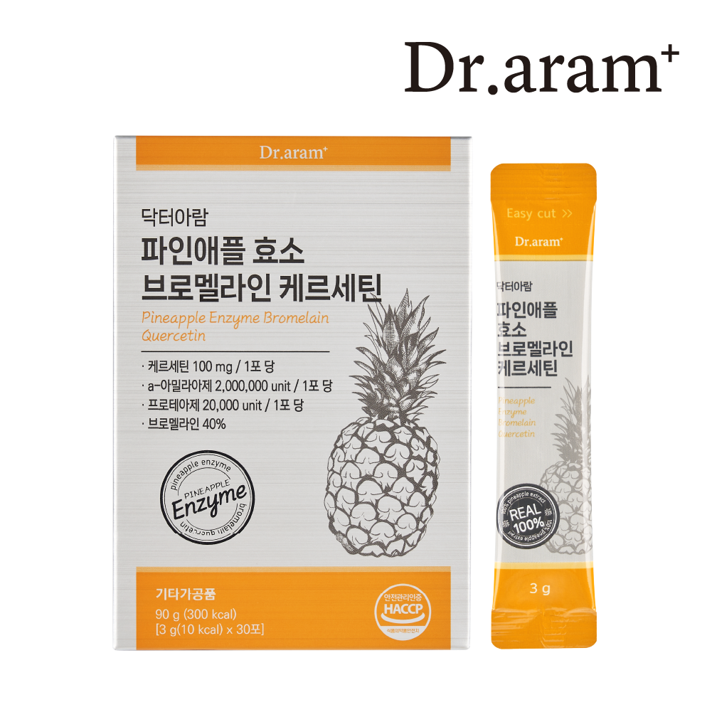닥터아람 브로멜라인 파인애플 효소 퀘르세틴 케르세틴 3g x 30포 - 상품 이미지