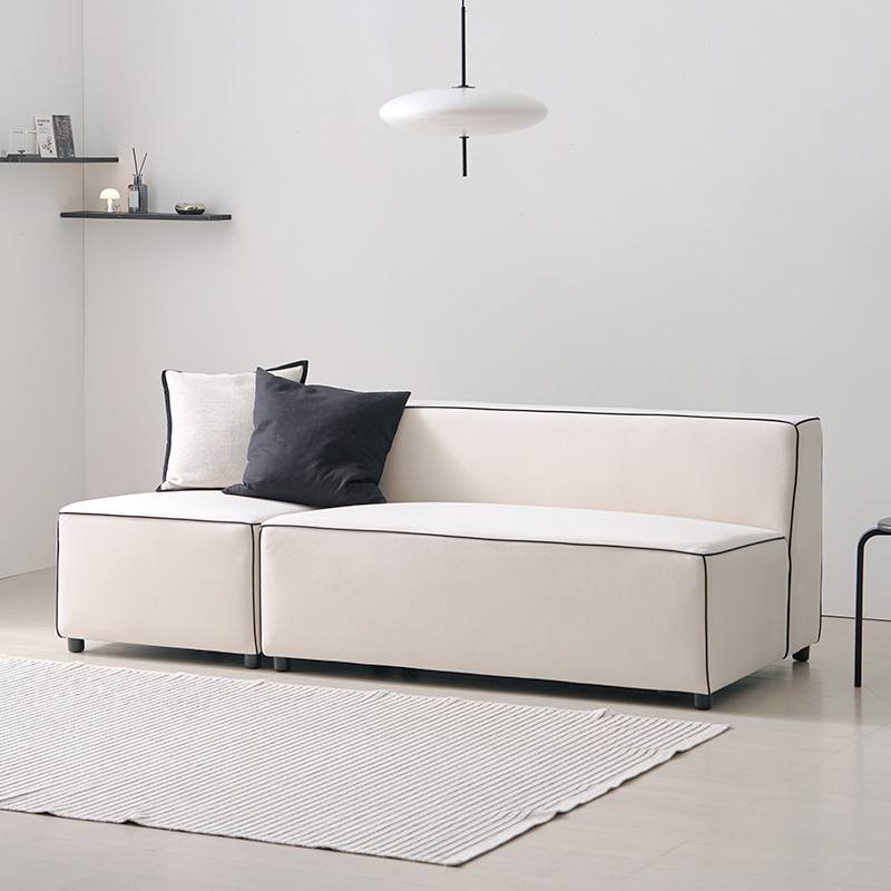 e스마트 코지 아쿠아텍스 패브릭 3인용 블랙라인 쇼파