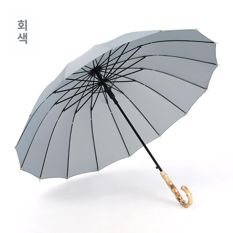 간편 자동 양우산 감성 우양산 광고 인쇄 가능 직손잡이 그레이 이미지 7