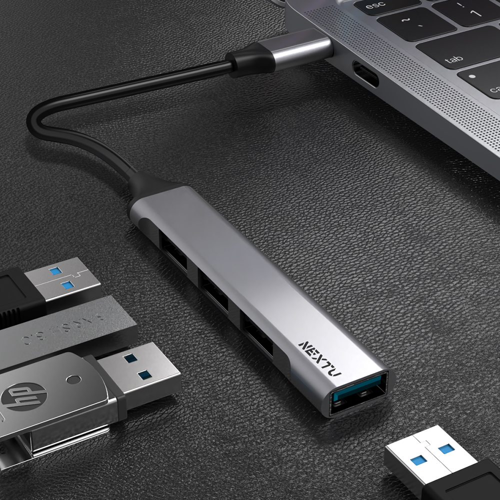 USB 2.0 4포트 허브 슬림 알루미늄 노트북 컴퓨터 멀티 허브 이미지 6