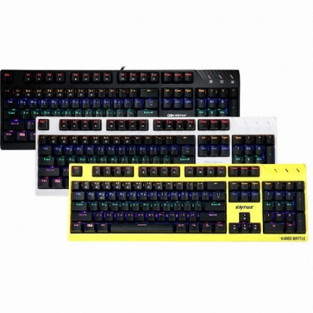 CJ ENM OGN-K400G ENTUS BATTLE CJ 광축 게이밍 키보드 (옐로우)