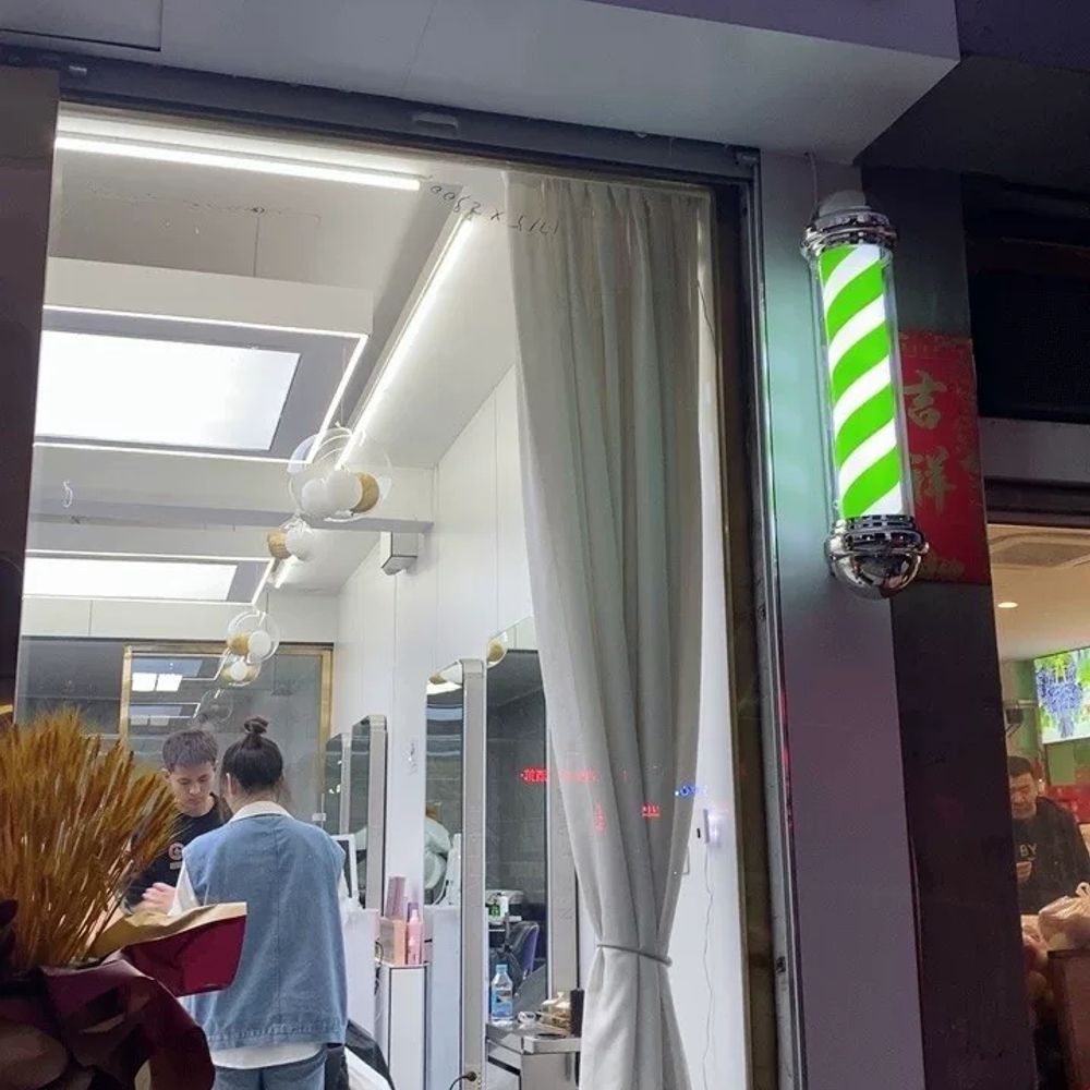파셀몰 미용실 싸인볼 led 레트로 헤어샵 80cm A. 빨간색과 파란색 줄무늬 65cm - 상세 이미지 3