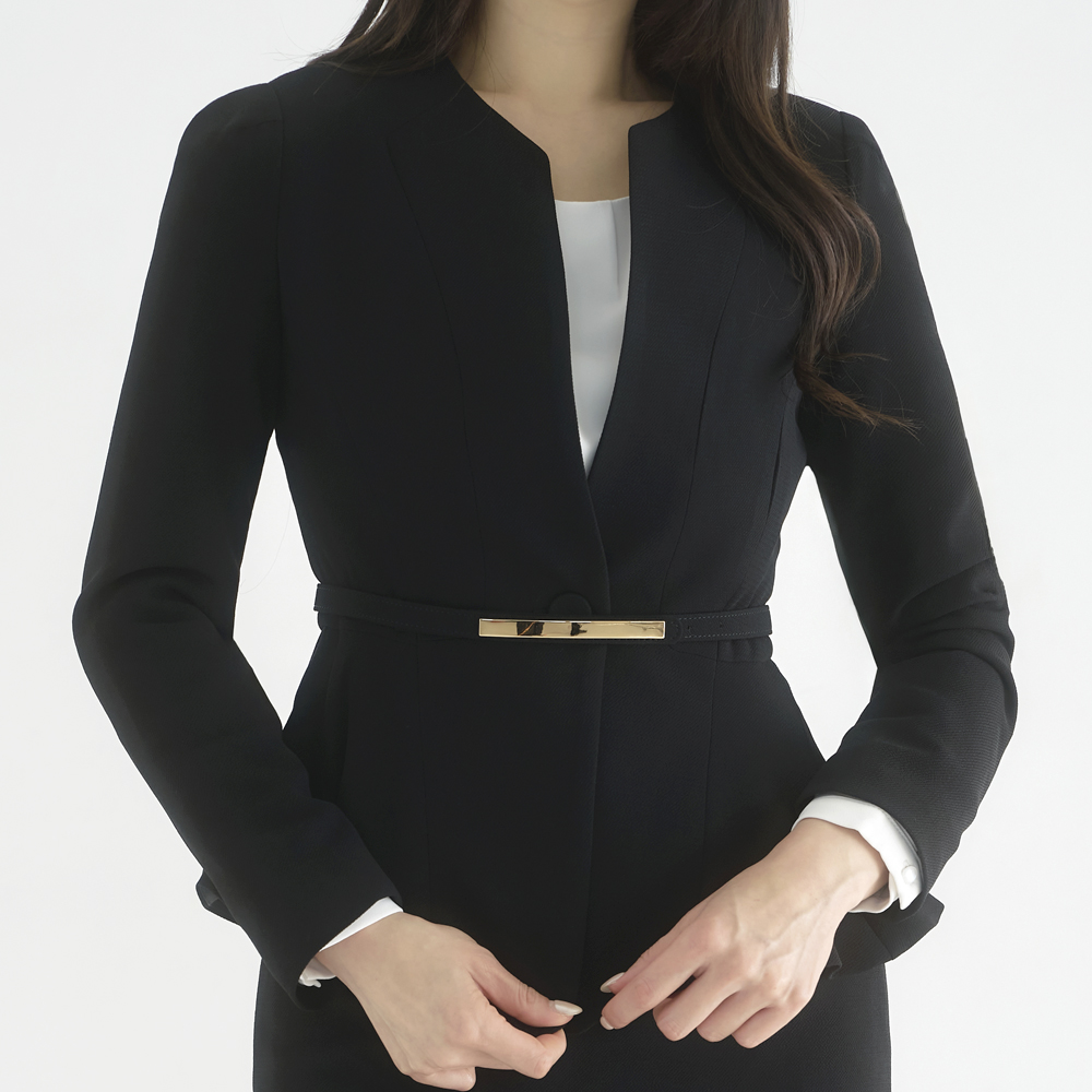 벨트 노카라 정장 자켓 플레어 [세라] 이미지 7