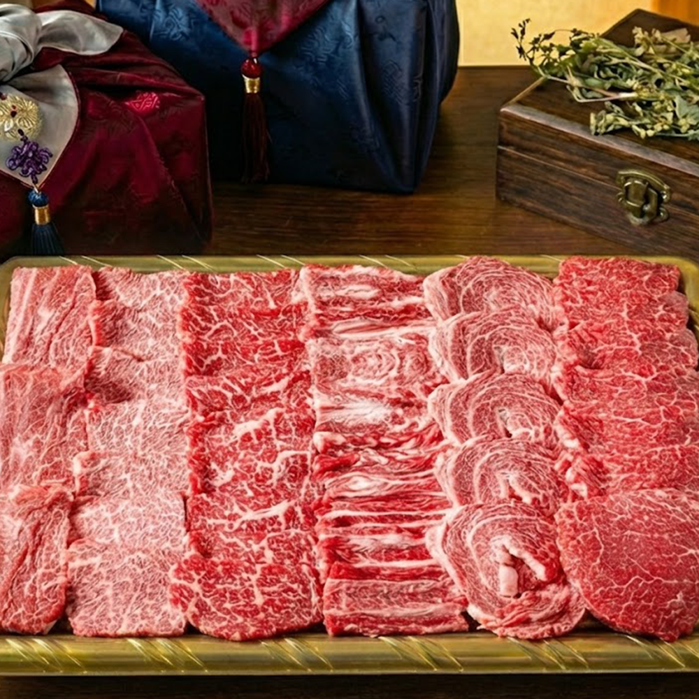 허우적 1++ 한우 구이 선물세트 아쿠아마린 적 1.4kg - 상세 이미지 2