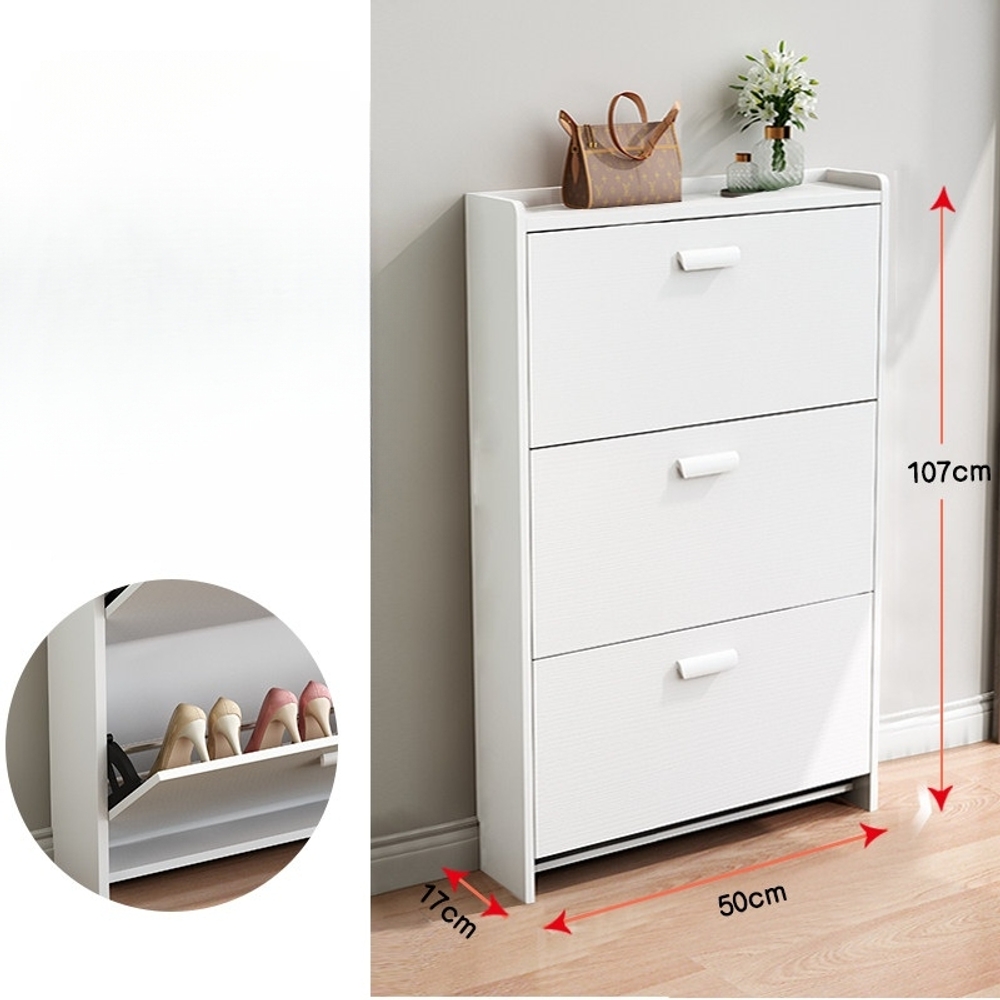 슬림 신발장 틈새 현관 신발 정리대 폴딩 대용량 수납장 50cm 17cm 107cm 조립형 - 상품 이미지