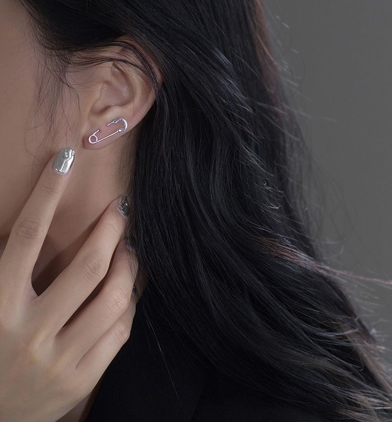 미니 옷핀 귀걸이 귀찌 피어싱 미니클립 귀걸이 쓸데없는 우정 선물 쥬얼리 액세서리 악세사리 - 상세 이미지 5